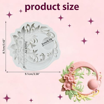 Baroque Silicone Mold Curlicues Scroll Lace Polymer Clay Mold - color: Style P