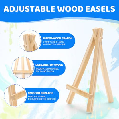 ESRICH 24 Pack Mini Canvas with Easel Set, 4x4” Small Canvases for Painting - size: 4x4in 24pack