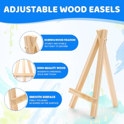 ESRICH 6 Pack Mini Canvas with Easel Set, 4x4” Small Canvases for Painting - size: 4x4in 6pack