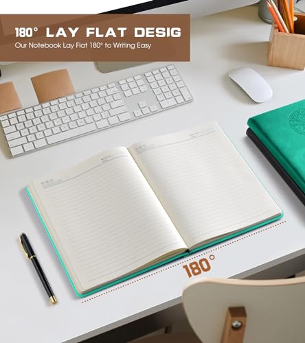 Biuwory Leather Journal Notebook, 256 Thick Lined Pages, Hardcover 8.6"×11" - color: Blue, size: Lined-256 Pages (8.6"×11")