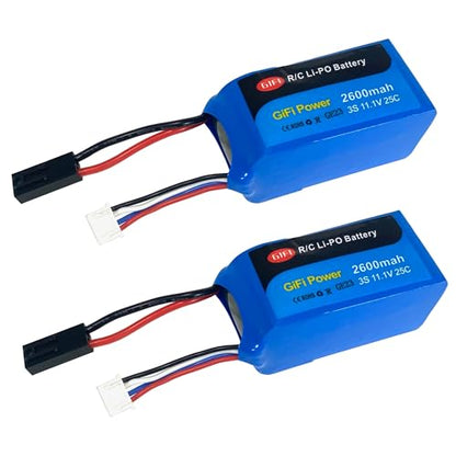 2-Pack 2600mAh HIGH CAPACITY BATTERY UPGRADE For PARROT AR.DRONE 2.0 & 1.0 11.1V 20C (2 Batteries)