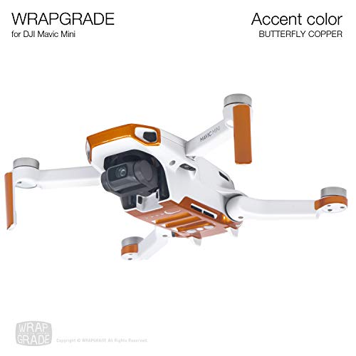 Wrapgrade Skin Compatible with DJI Mavic Mini & 2 SE & 4K | Accent Color (Butterfly Copper) - color: Butterfly Copper