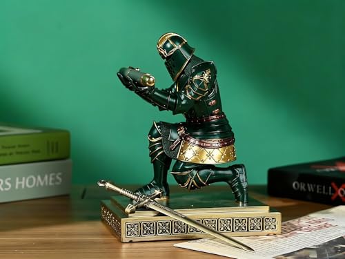 King's Guard Knight Pen Holder with a Letter Opener Desk Organizers Green - color: Green