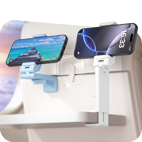 Perilogics Airplane Phone Holder Mount, Plane Travel Essentials - color: Blue / White