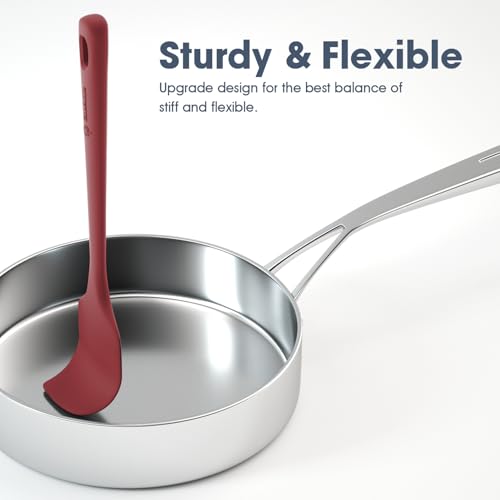 ChefAide 5 Pieces Silicone Spatulas Set, Heat Resistant Rubber Spatula - color: Neutral Color, size: 5 pieces