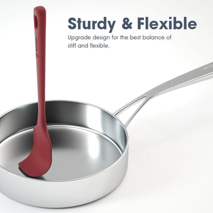 ChefAide 5 Pieces Silicone Spatulas Set, Heat Resistant Rubber Spatula - color: Neutral Color, size: 5 pieces