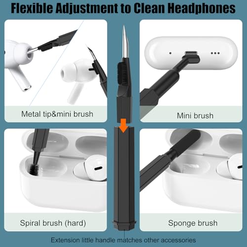 VICHYIE 20 in 1 Multifunctional Cleaner Kit for Electronic Devices (Black) - color: Black