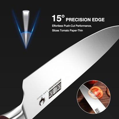 HOSHANHO 3PCS Kitchen Knife Set, Ultra Sharp Chef/Santoku/Paring Knives - size: 3 Pieces Knife Set