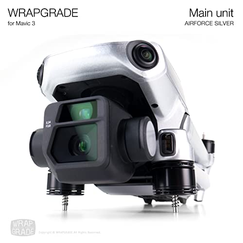 WRAPGRADE Full Skin Stickers for DJI Mavic 3 / Mavic 3 Classic (Airforce Silver) - color: Airforce Silver