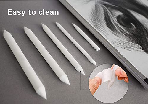 N NOROCME 10 PCS Blending Stumps,Sponge Pens and Sandpaper Pencil Sharpener - size: 10 count