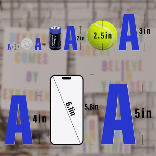 Letter Stickers,Mailbox Numbers,1 Inch Waterproof Vinyl Alphabet - color: Blue, size: 1 Inch
