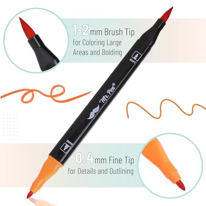 Mr. Pen- Dual Tip Brush Pens, 12 pcs, Vibrant Colors