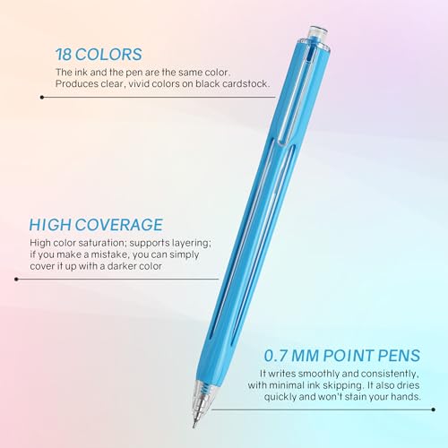 Aisibeiger 18 Pack Colorful Gel Ink Pens 0.7mm Fine Point Pen