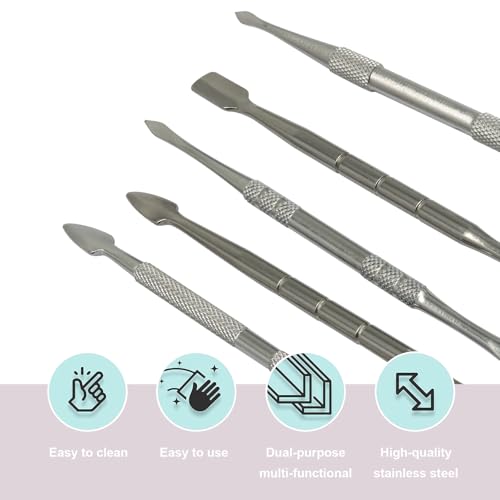 Jiozermi 5 Pack Wax Carving Tools, Stainless Steel Sculpting Tools - color: Silver, size: 5 Pcs