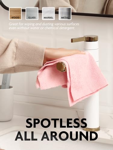 Fantasticlean Microfiber Cleaning Cloth Roll- 30 Sheets, 12" x 12" (Pink) - color: Pink, size: 30 pack