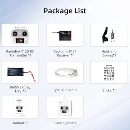 Radiolink T12D V2 2.4G 12 Channels JR ELRS RC Transmitter & R12F Receiver