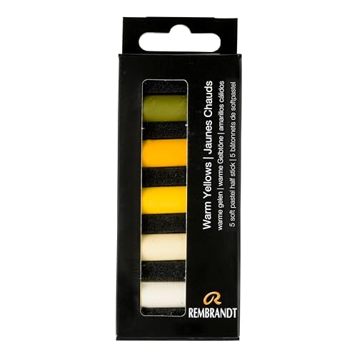 Rembrandt Soft Pastel Micro Set, 5-Piece Half Sticks, Warm Yellows - color: Warm Yellows, style: 5 Half Sticks in Micro Set