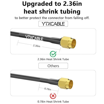 SMA Antenna Extension Cable RG58 Coax Jumper Male-Female 10FT & 5 Adapters - color: RG58 SMA+5pcs Adapter, size: 10FT