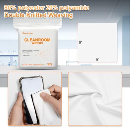 Microfiber cloths 9"x9"(100 Pcs,200GSM) - size: 9" x 9" (Pack of 100)