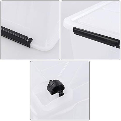 Asking 30 Qt Plastic Storage Bins with Lids, Clear Storage Box, 4 Pack - size: 30 L