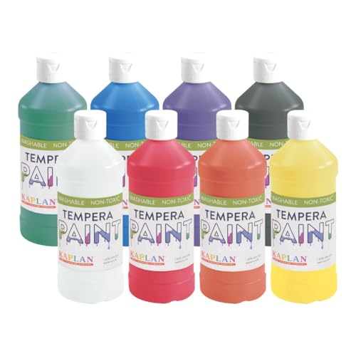 Kaplan Early Learning Company Kaplan Washable Tempera Paint - 16 oz - Set of 8