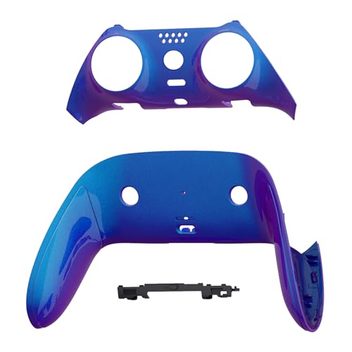 eXtremeRate Top Bottom Decorative Trim Shell Compatible with ps5 Edge Controller DIY Replacement Front Back Clip Shell, Custom Chameleon Purple Blue Plates Cover Compatible with ps5 Edge Controller - color: Chameleon Purple Blue