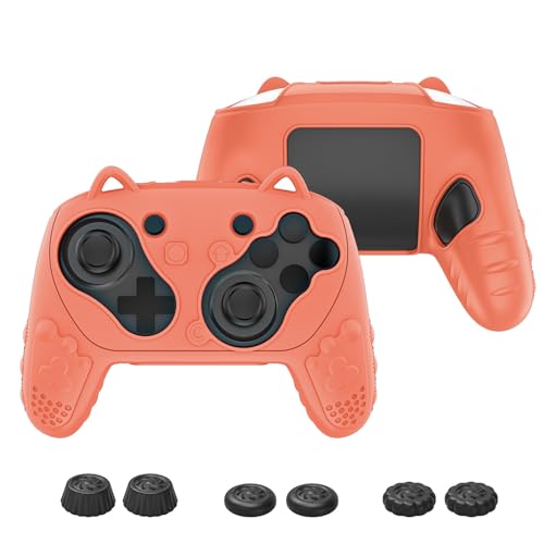 Silicone Controller Case Set Compatible with Nintendo Switch 2 Pro, Gamepad Accessories - Protective Softshell Cover with 6 Thumb Grips, Shock-Resistant & Ergonomic Comfort Grip Design (Orange) - color: Orange