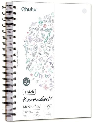 Ohuhu 7"x10" Double-Sided Bleedproof Marker Pad Art Sketchbook 50 Sheets - size: 7" x 10"