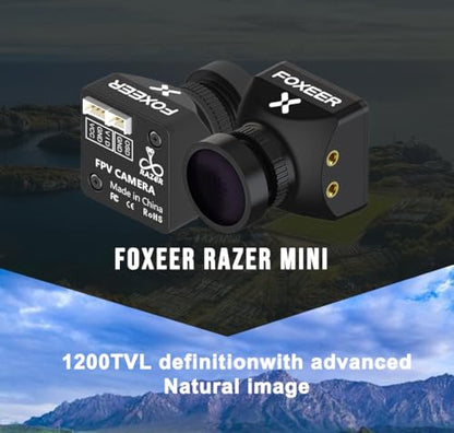 FOXEER FPV Camera Razer Mini V3 1200TVL 1/3" CMOS Sensor 2.1mm Lens 4:3 PAL/NTSC Switchable OSD Board Support Ultra Light Nano FPV Camera for RC FPV Racing Drone