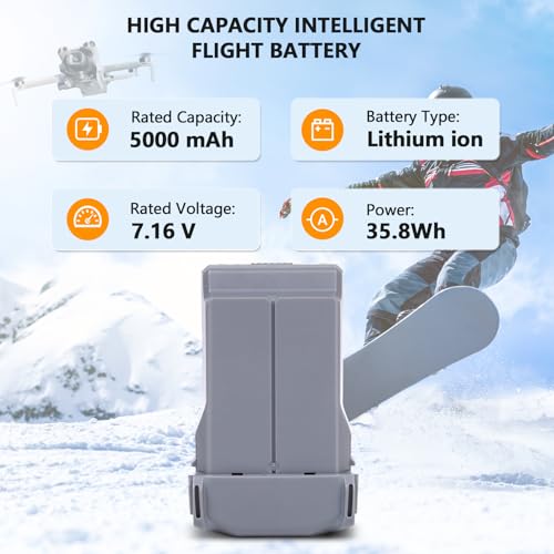 Intelligent Flight Battery Plus (2-Pack) with Two-Way Charging Hub for DJI Mini 5 Pro, Mini 4Pro, Mini3, Mini3 Pro Drone, 5000mAh 50 Mins Max Flying Time Upgraded Drone Batteries Kit