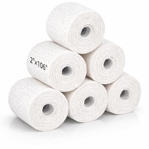 2'' x 106'' Plaster Cloth Gauze Bandages Rolls, 6 Pack 500gsm Plaster Strip - size: 2 * 106 6 Pack