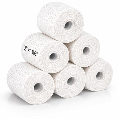 2'' x 106'' Plaster Cloth Gauze Bandages Rolls, 6 Pack 500gsm Plaster Strip - size: 2 * 106 6 Pack
