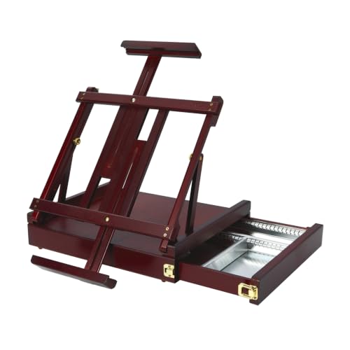 MEEDEN Portable Tabletop Easel for Painting: Artist Sketchbox - color: Deep Walnut
