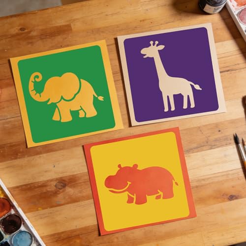 CUTHOLLOW 25 PCS Animals Painting Shape Stencils Sets - style: 25pcs-Animals