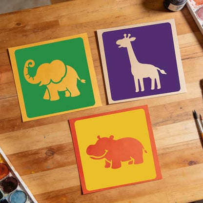 CUTHOLLOW 25 PCS Animals Painting Shape Stencils Sets - style: 25pcs-Animals