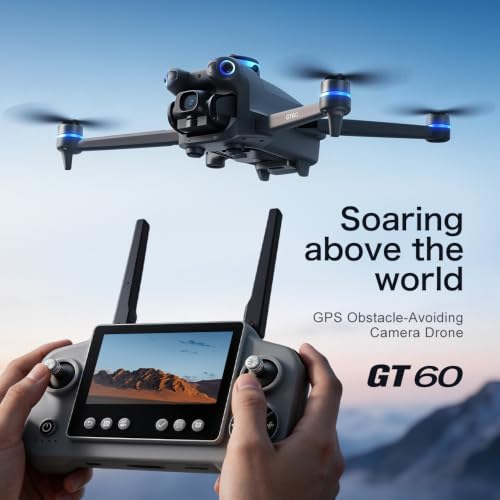 FPV Drone with HD Camera for Adults Beginners, GPS Drone with Screen on Controller, Obstacle Avoidance, Auto Return, Fishing Drones with One-Key Payload Drop Delivery Function, Foldable RC Quadcopter for Outdoor Shooting Camping Fishing Gift Delivery Quad