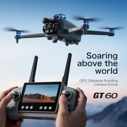 FPV Drone with HD Camera for Adults Beginners, GPS Drone with Screen on Controller, Obstacle Avoidance, Auto Return, Fishing Drones with One-Key Payload Drop Delivery Function, Foldable RC Quadcopter for Outdoor Shooting Camping Fishing Gift Delivery Quad