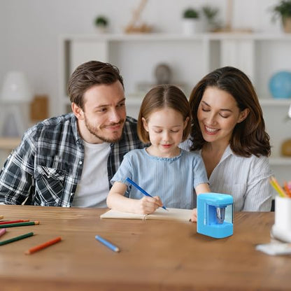 Deli Electric Pencil Sharpener, Battery Operated Portable Pencil Sharpener - color: Blue