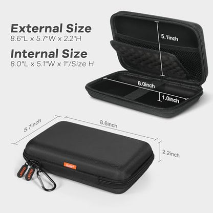 Shockproof Hard Shell Carrying Case for GPS, External Hard Drive - color: Black