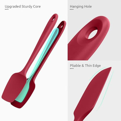 U-Taste 600ºF Heat Resistant Silicone Spatulas for Cooking, 4Pcs/Red - color: Red