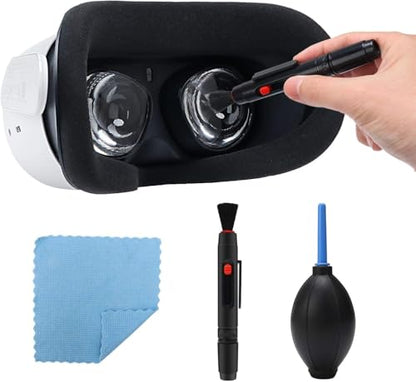 Cleaning Tools Compatible with Vision Pro, Quest 3, Quest 2, Rift S, HTC Vive, PS4 VR Headset, Drone, Cameras, Optical Lens, Lens Cleaning Kit