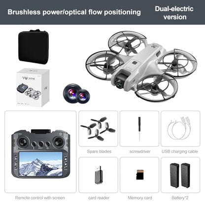 RC Drone with HD Camera for Adults Beginners, FPV Drones with Screen on Controller, Brushless Motor, Intelligent Flight, Gesture Control, 3D Flip, One Key Start, Optical Flow Positioning, Headless Mode, Remote Control RC Quadcopter Beginner-Friendly Aeria