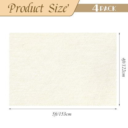 4 Pack Flaxen Waterproof Polyester Drop Cloths, 4 X 5 FT - color: Flaxen, size: 4 x 5 ft