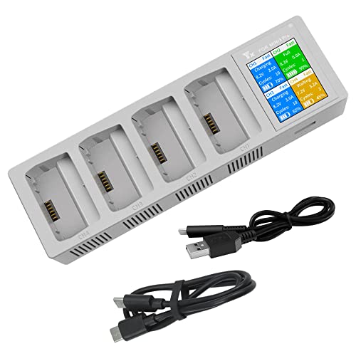 Hanatora LCD Two-Way Charging Hub for DJI Mini 3,Mini 4/3 Pro Battery, Charge Four Batteries in Sequence,Display Charger Drone Accessories