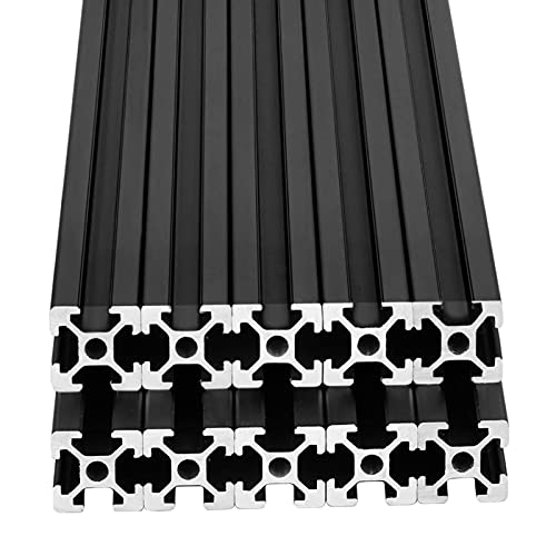 IXGNIJ 10pcs 1000mm T Slot 2020 Aluminum Extrusion European Standard Anodized Linear Rail for 3D Printer Parts and CNC DIY Black(39.4inch) - color: Black, size: 10PCS 1000mm(39.4'')