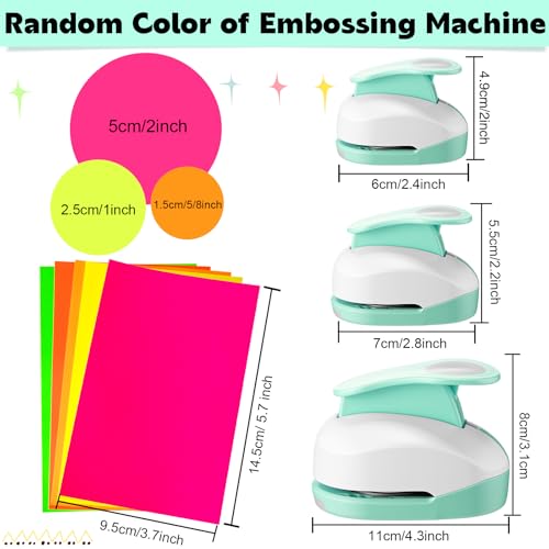 CHENGU 3 Pack Circle Hole Punch 2"/1"/0.6", Mint Green - color: Mint Green, style: Circle
