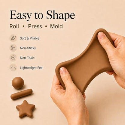 Light Brown Air Dry Foam Clay 100g/3.5oz, Soft & Easy to Mold - color: Light Brown