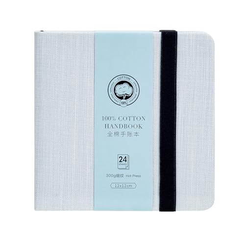 Lightwish Square Watercolor Journal,100% Cotton 24 Sheets Hot Press - color: Grey