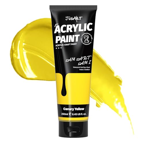 JusArt Acrylic Paint Canary Yellow Tubes 250ml (8.45 oz) - color: Yellow