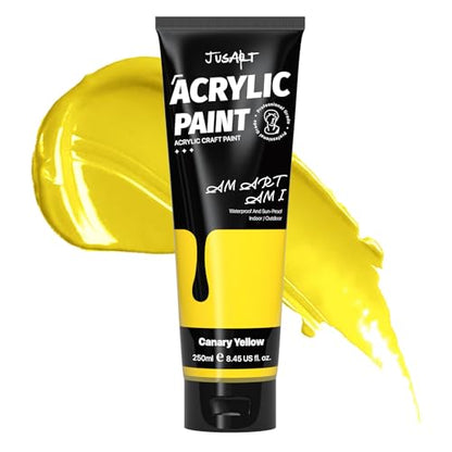 JusArt Acrylic Paint Canary Yellow Tubes 250ml (8.45 oz) - color: Yellow